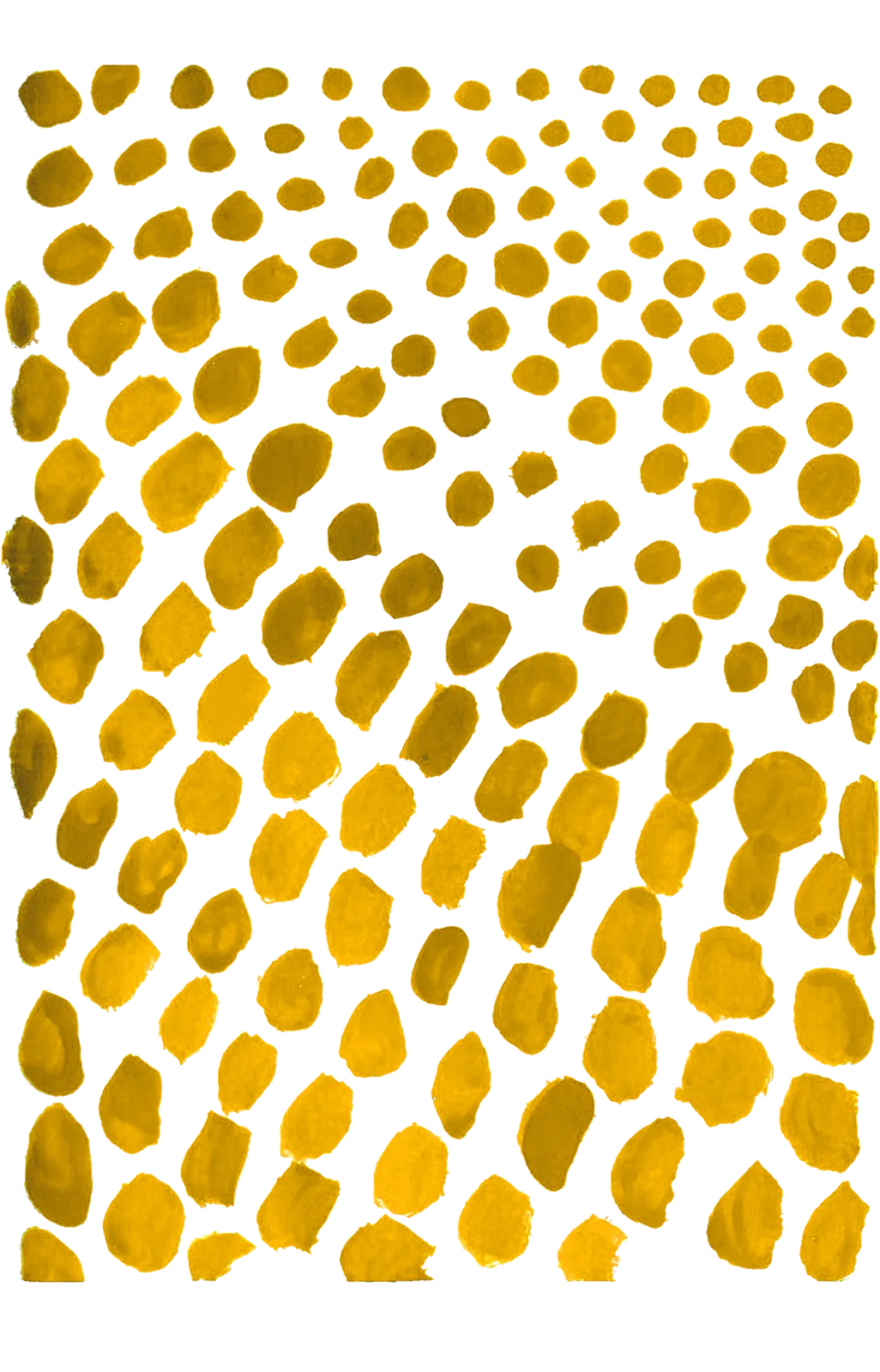 Cazuhê artisanal textile illustration — gold dot pattern